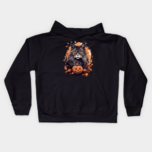 Maine Coon Cat Halloween, Cat Lover Kids Hoodie